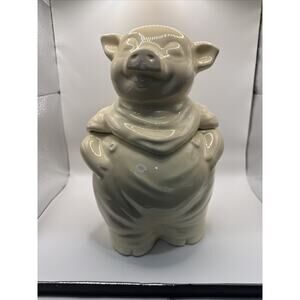 Smiley Pig Cookie Jar Shawnee Pottery Vintage 1940'S Blue Scarf Made In The USA
